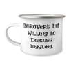 Cheap Juggling 12oz Camper Mug, Introvert but Willing to Discuss Juggling., Present For Men Women, Unique From view 1
