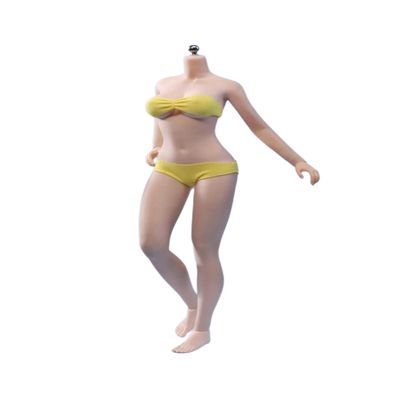 1/6 Scale Female Body, Female Super Flexible Pale/Suntan Skin Seamless Action Figure Body Doll with Detachable Feet (S48A Pale Skin No Head)