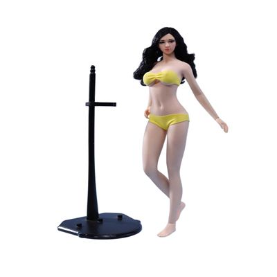 1/6 Scale Female Body, Female Super Flexible Pale/Suntan Skin Seamless Action Figure Body Doll with Detachable Feet (S48 Pale Skin with Head Sculpt)
