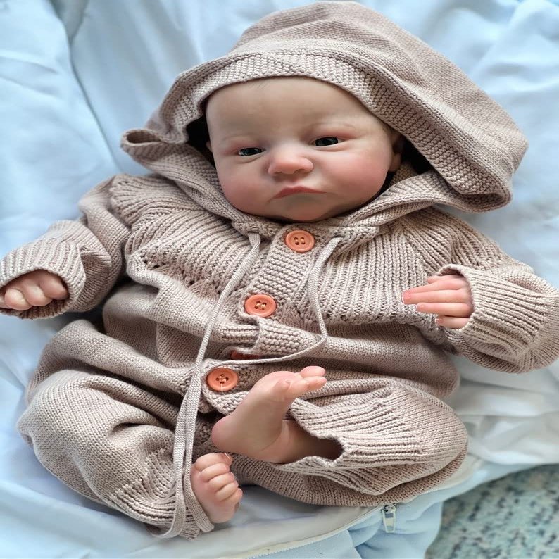 iCradle Reborn 19 Inch Realistic Silicone Newborn Premie Baby Doll Toy Birthday Crhistmas Present for Age 3+