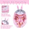 Rakki Dolli Doll Carry Cot Doll Carry Crib Doll Carrier with Fashion Embroidered Rabbit Face, Fits for 16 18 American Girl Dolls view 3