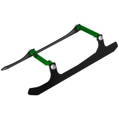 L-MA Precision Alu Carbon Fiber Landing Gear Set for OMPHOBBY M2 EXP/OMPHOBBY M2 V2 6CH RC Helicopter for Adults(Orange/Silver/Yellow/Green) (Green)