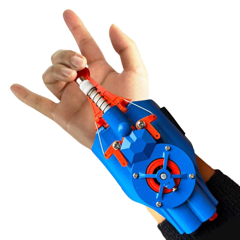 SUIZU Web Shooters, Spider Silk Launcher for Kids - USB Charging, Rope Launcher - Can Grab Small Objects, Super Hero Wrist Toy Cosplay Bracers Accessories (Red)