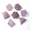 Amethyst Natural Gem Dice 7 Pieces D&D Gem Dice Set DND Polyhedarl Dice Set, Free Dice Bag, Used in Dungeons and Dragons RPG Game view 1