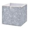 Emelivor Silver Glitter Cube Storage Bin Foldable Storage Cubes Waterproof Toy Basket for Cube Organizer Bins for Kids Toys Nursery Closet Shelf Book Office Home - 15.75x10.63x6.96 IN view 2
