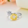 SLIACETE Sunflower Spinner Ring 925 Sterling Silver Fidget Ring Adjustable Anti-Anxiety Rings Jewelry Gifts for Women Anxiety view 4