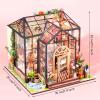 GuDoQi DIY Miniature Dollhouse Kit, Tiny House with Furniture, 1:24 Scale, Handmade Gift for Birthday Christmas Day, Jenny Greenhouse Flower Shop view 2