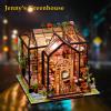 GuDoQi DIY Miniature Dollhouse Kit, Tiny House with Furniture, 1:24 Scale, Handmade Gift for Birthday Christmas Day, Jenny Greenhouse Flower Shop view 3
