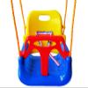 3-in-1 Infant to Teenager Swing Set Anti-flip Snug & Secure Detachable Children Outdoor Play Patio Garden(Color:Blue Chair+Red Handrail) view 1