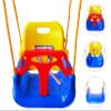 3-in-1 Infant to Teenager Swing Set Anti-flip Snug & Secure Detachable Children Outdoor Play Patio Garden(Color:Blue Chair+Red Handrail) view 2