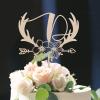 Vinisong Personalized Initials Cake Topper Wreath Letter D Cake Topper Wood Monogram Cake Topper Rustic Wedding Cake Topper Birthday Cake Decoration(Design 01,D) view 3