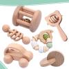 6 Pieces Toy Set- Wooden Baby Toys for Babies 0-6 Months,Wooden Toys for Babies Rattles with Bells,Wooden Rattles Push Car,Wood Rattle Toys Gifts for Boys Girls,Montessori Toys for Babies 0-6 Months view 1