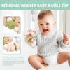 6 Pieces Toy Set- Wooden Baby Toys for Babies 0-6 Months,Wooden Toys for Babies Rattles with Bells,Wooden Rattles Push Car,Wood Rattle Toys Gifts for Boys Girls,Montessori Toys for Babies 0-6 Months view 3