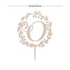 Vinisong Personalized Initials Cake Topper Wreath Letter O Cake Topper Wood Monogram Cake Topper Rustic Wedding Cake Topper Birthday Cake Decoration(Design 11,O) view 2