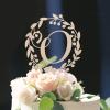 Vinisong Personalized Initials Cake Topper Wreath Letter O Cake Topper Wood Monogram Cake Topper Rustic Wedding Cake Topper Birthday Cake Decoration(Design 11,O) view 3