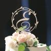 Vinisong Personalized Initials Cake Topper Wreath Letter E Cake Topper Wood Monogram Cake Topper Rustic Wedding Cake Topper Birthday Cake Decoration(Design 05,E) view 3