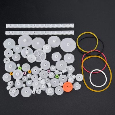 75Pcs Plastic Gear Belt Pulley, Premium ABS Material Long Lasting and Multipurpose Worrm Shaft Sleeve Set for DIY Robot and Motor Toy