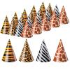 Spiareal 24 Pieces Safari Party Hats Jungle Animal Safari Theme Cone Paper Hats for Kids Zoo Birthday Party Supplies Favor view 1