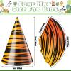 Spiareal 24 Pieces Safari Party Hats Jungle Animal Safari Theme Cone Paper Hats for Kids Zoo Birthday Party Supplies Favor view 3
