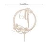 Vinisong Personalized Initials Cake Topper Wreath Letter Y Cake Topper Wood Monogram Cake Topper Rustic Wedding Cake Topper Birthday Cake Decoration(Design 08,Y) view 2