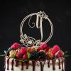 Vinisong Personalized Initials Cake Topper Wreath Letter Y Cake Topper Wood Monogram Cake Topper Rustic Wedding Cake Topper Birthday Cake Decoration(Design 08,Y) view 4