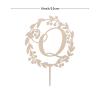Vinisong Personalized Initials Cake Topper Wreath Letter Q Cake Topper Wood Monogram Cake Topper Rustic Wedding Cake Topper Birthday Cake Decoration(Design 11,Q) view 2