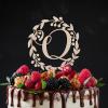 Vinisong Personalized Initials Cake Topper Wreath Letter Q Cake Topper Wood Monogram Cake Topper Rustic Wedding Cake Topper Birthday Cake Decoration(Design 11,Q) view 4