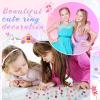 Jerify 2 Boxes Valentine Kids Rings for Girls, Adjustable Little Girl Dress up Rings Play Jewelry Princess Jewel in Box for 4-12 Year Old Kids Toys Party Favors Birthday Gifts Assorted(Stylish Style) view 2