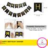 BBRATS Black Happy Birthday Banner Bunting Decoration view 2