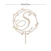 Vinisong Personalized Initials Cake Topper Wreath Letter S Cake Topper Wood Monogram Cake Topper Rustic Wedding Cake Topper Birthday Cake Decoration(Design 05,S) view 2