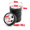 Lifehead 4PCS 65mm Rubber Tires Flat Running Tire Plastic Wheel Carnival Rally Wheel Fit for 1/10 RC Rally Car HPI Tamiya Kyosho WRC Claw 43 Ken Block Fiesta XV01 TT02, Black B view 2