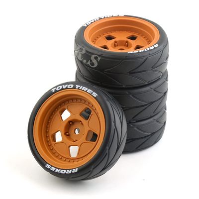 Lifehead 4PCS 65mm Rubber Tires Flat Running Tire Plastic Wheel Carnival Rally Wheel Fit for 1/10 RC Rally Car HPI Tamiya Kyosho WRC Claw 43 Ken Block Fiesta XV01 TT02, Brown a