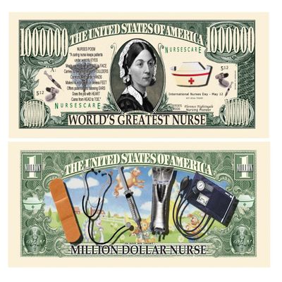 American Art Classics Pack of 100 - Nursing Million Dollar Bill - Best Gift for Nurses Or Anyone in The Field of Nursing