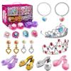 PicassoTiles Princess Dress Up + Art Easel Drawing Board, 20pc Fairytale Pretend Play Tiara, Jewelry Boutique, Shoes & Fashion Accessories Toy Collection, Chalkboard & Whiteboard with Art Accessories view 2