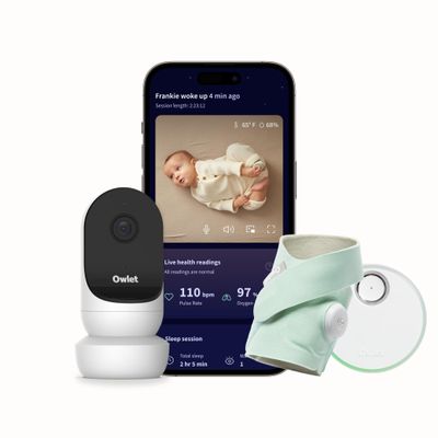 Owlet Dream Duo (Gen 2) Smart Baby Monitor Bundle HD Video Camera + Wearable Sock Tracks Babys Oxygen, Heart Rate & Sleep