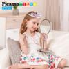 PicassoTiles Princess Dress Up + 63 Piece Magnetic Building Tiles, 24pc Fairytale Pretend Play Tiara, Jewelry Boutique, Shoes & Fashion Accessories Toy Collection, 2 Character Figures 9 Tile Styles view 3