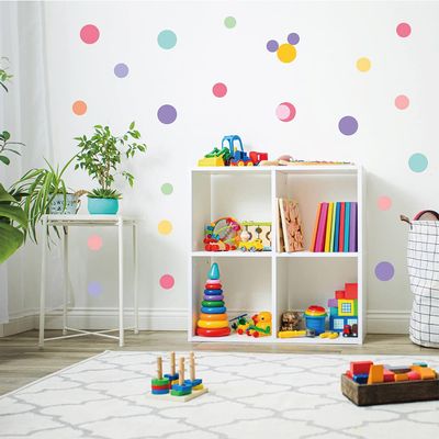 130 PCS Boho Pastel Polka Dot Wall Decals 10 Sheets Peel & Stick Waterproof Vinyl Circle Stickers, 1.93.1 in Multi-Size Dots for Nursery, Kids Room, Daycare Classroom & Modern Aesthetic Home Decor