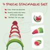 BrushinBella Silicone Toddler Toys, Montessori Baby Stacking Toys, Dishwasher-Safe Educational Toys, 7 Layer Sensory Watermelon Stackable Toys for Toddlers and Babies view 3