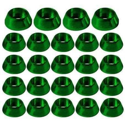 L-MA Precision Aluminum C-Washer Set for OMPHOBBY M2 V2 / M2 EXP 6CH RC Helicopter for Adults (Orange/Silver/Green) (Green)