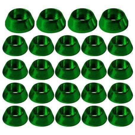 L-MA Precision Aluminum C-Washer Set for OMPHOBBY M2 V2 / M2 EXP 6CH RC Helicopter for Adults (Orange/Silver/Green) (Green)