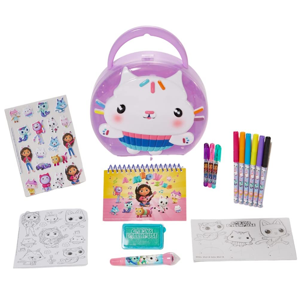 Gabbys Dollhouse Coloring & Sticker Activity Set for Kids with Travel Carrying Case