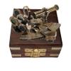 WOANIN Brass Marine Sextant Astrolabe Antique Reproduction Maritime Nautical Ship Celestial Navigation Instrument Two Extra Sighting Telescope (4" Inch) view 1
