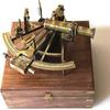 WOANIN Brass Marine Sextant Astrolabe Antique Reproduction Maritime Nautical Ship Celestial Navigation Instrument Two Extra Sighting Telescope (4" Inch) view 3