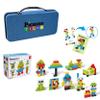 PicassoTiles 100PC Mini Magnetic Cube Puzzle + Toys Carrying Case - 0.5 Mix & Match Sensory Construction Toy, Magnetic Tile Block Travel Bag, Waterproof Oxford Cloth Storage Organizer Box view 1