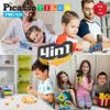 PicassoTiles 103pc Magnetic Puzzle Cube + Toys Carrying Case, 1" Pixel Mix & Match Cubes w/Free Idea Book Sensory Toys, Magnetic Tiles Construction Block Travel Bag, Waterproof Storage Organizer Box view 3