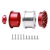 Rchobbytop 4PCS Aluminum 2.2 Inch Beadlock Wheel Rims for 1/10 RC Crawler Truck Wraith RR10 SCX10 Jeep KM2 TRX-4 RC4WD etc, Red & Silver view 2