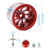 Rchobbytop 4PCS Aluminum 2.2 Inch Beadlock Wheel Rims for 1/10 RC Crawler Truck Wraith RR10 SCX10 Jeep KM2 TRX-4 RC4WD etc, Red & Silver view 3
