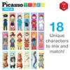 PicassoTiles Magnetic Puzzle Cube Characters + Mini, 9pc with 18 Unique Characters Mix & Match Cubes Sensory Toys, 0.5 Pixel 100pc Mix & Match Sensory Toys STEAM Education Learning Building Block view 4