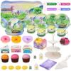 Tea Party Set for Little Girls,50PCS Princess Horse Tea Time Toy Including Food Sweet Treats Playsets,Teapot Tray Cake,Tablecloth & Carrying Case,Kids Kitchen Pretend Play for Girls Boys Age 3 4 5 6 view 3