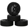 HobbyMarking RC Car Tires & Wheels Rims Set 12mm Hex Drive Hub for Tamiya TT-01 TT-02 On-Road 1/10 Scale Model Car view 1